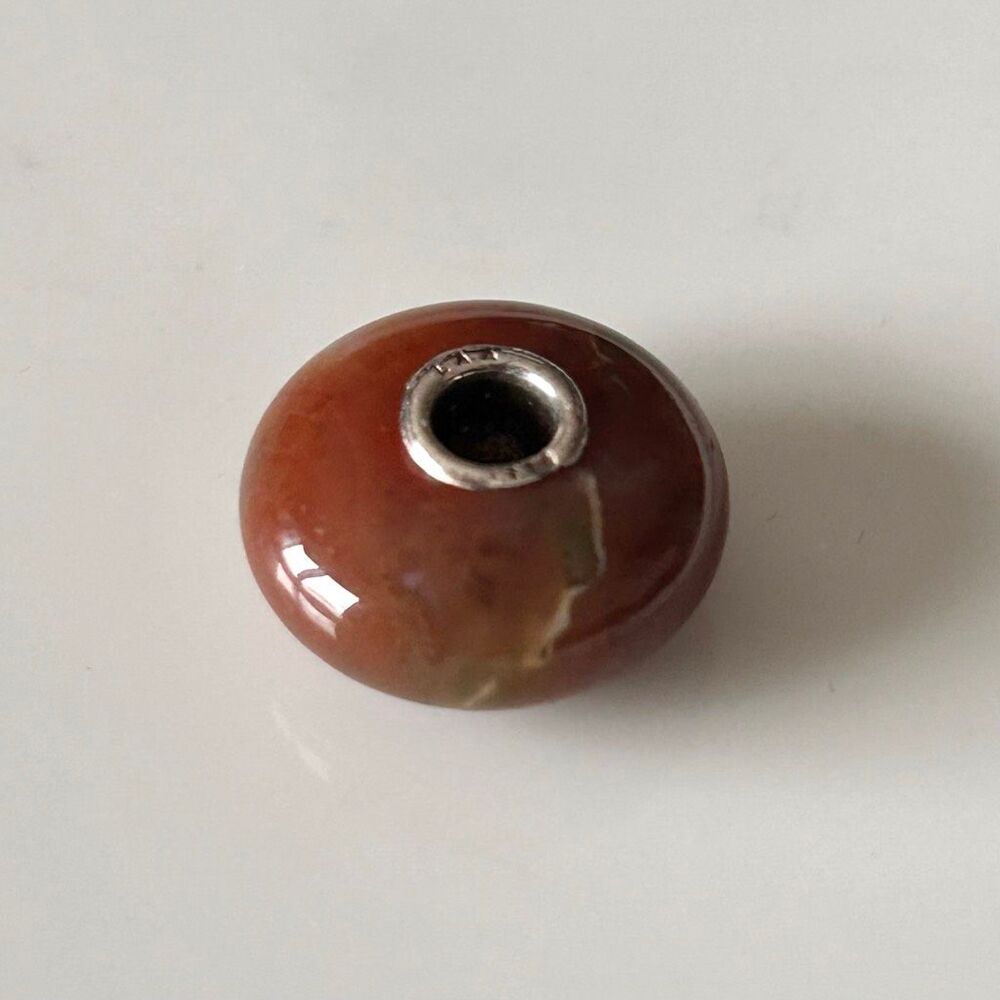 TROLLBEADS Fantasy Jasper | Dark Pink & hint of Green LAA 925S NEW! w Inclusions - Picture 5 of 8